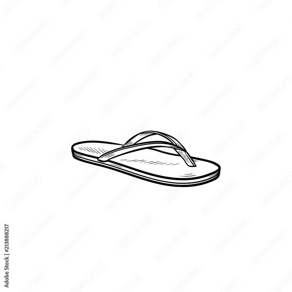 Flip flop sandal hand drawn outline doodle icon Flip flop sandal hand drawn outline doodle icon