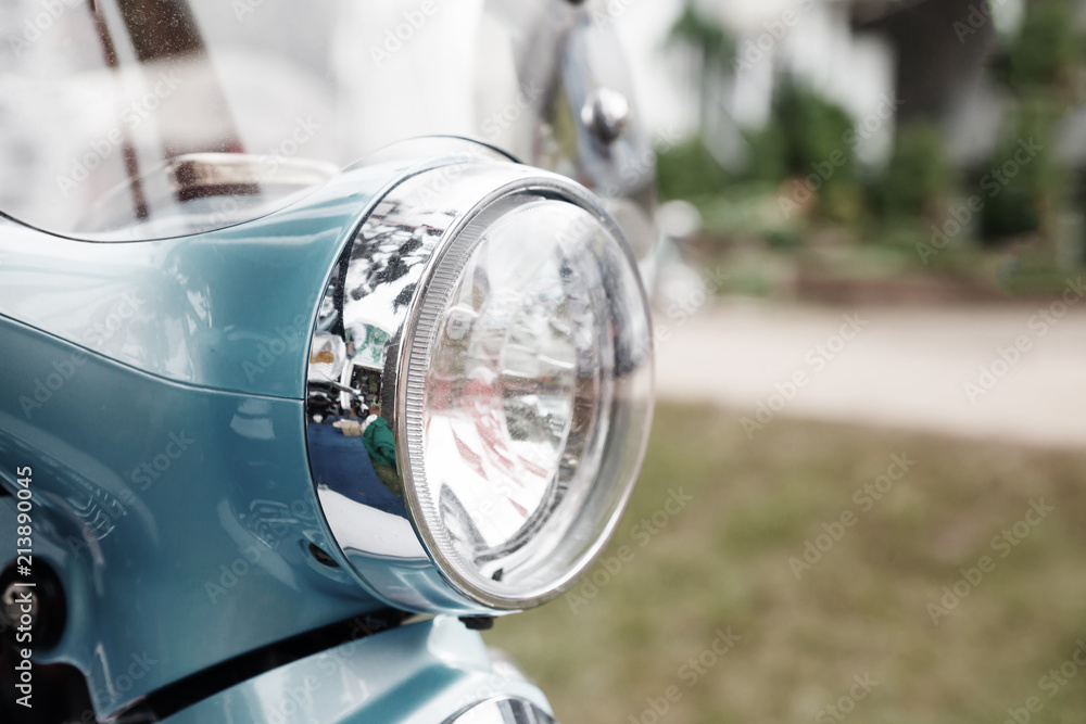 Classic motorcycle headlight.