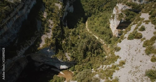 Aerial, Barranco De Argatin At Rio Vero, Pyrenees, Spain - graded Version photo