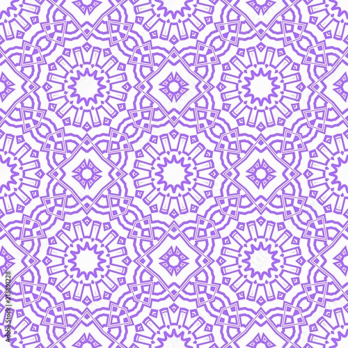 Beautiful tablecloth. Seamless lace pattern with geometric, floral element. Vector illustration.