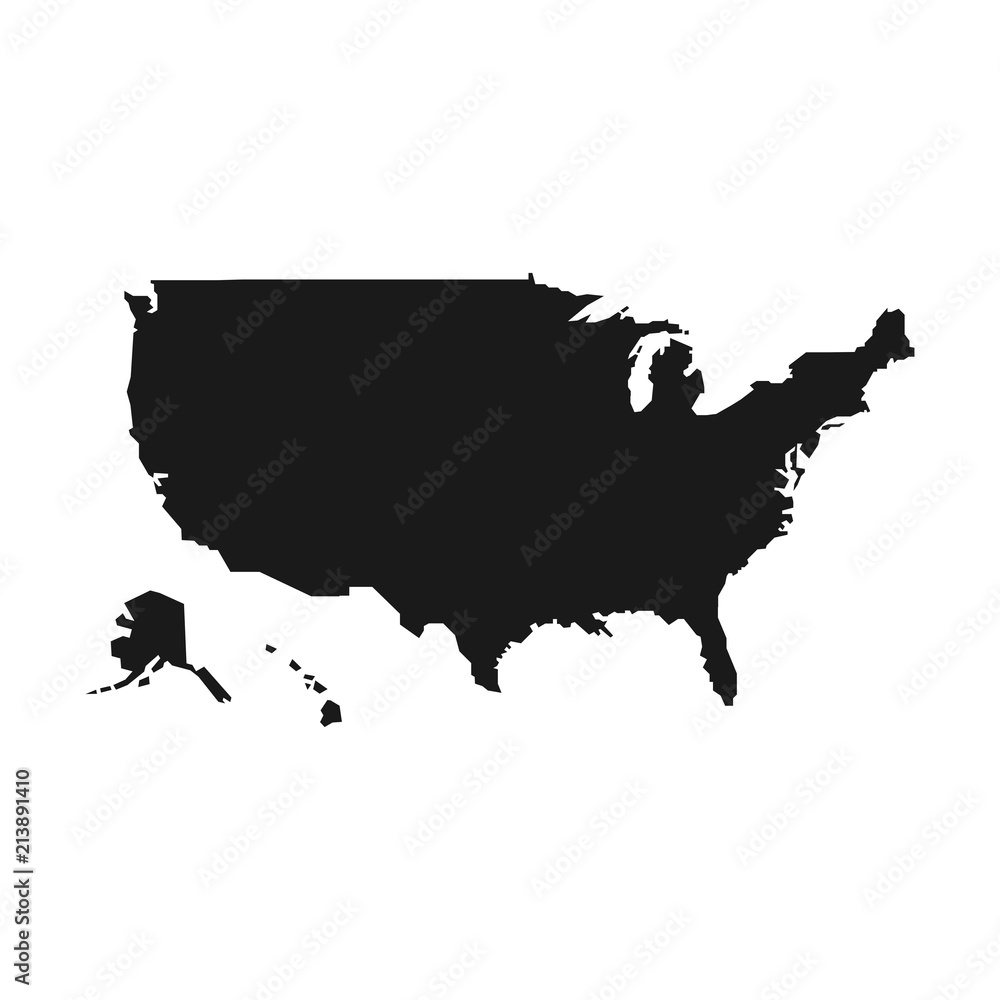 US America map. Simple black map. State of US America Maps. US America map. Simple black map. State of US America Maps.