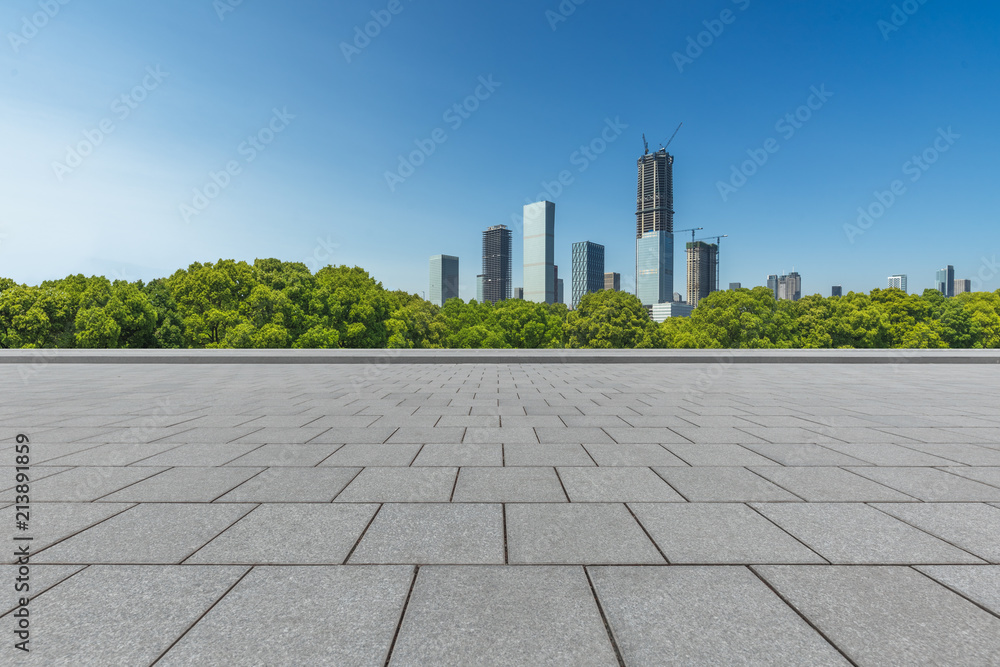 modern building and empty pavement, china. modern building and empty pavement, china.