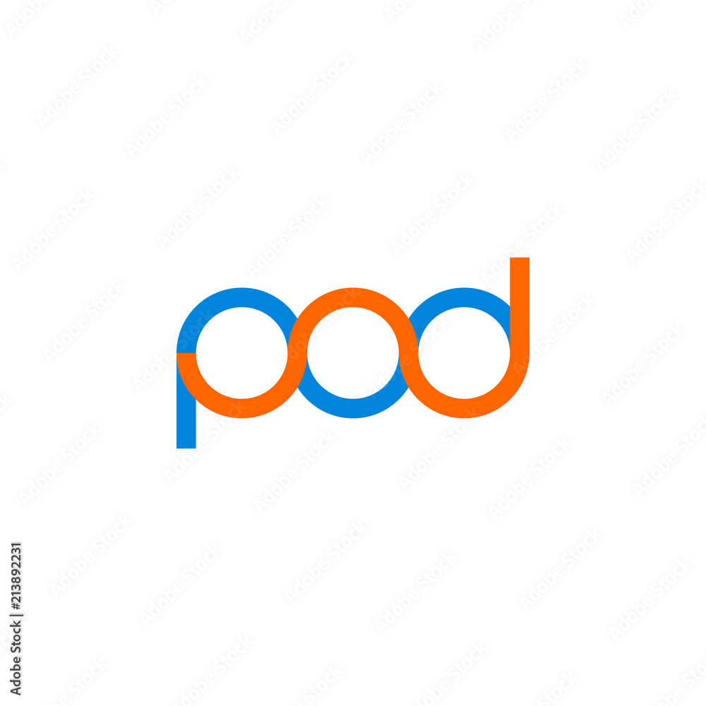 POD initial lowercase letters, connected and rounded logo. POD initial lowercase letters, connected and rounded logo.