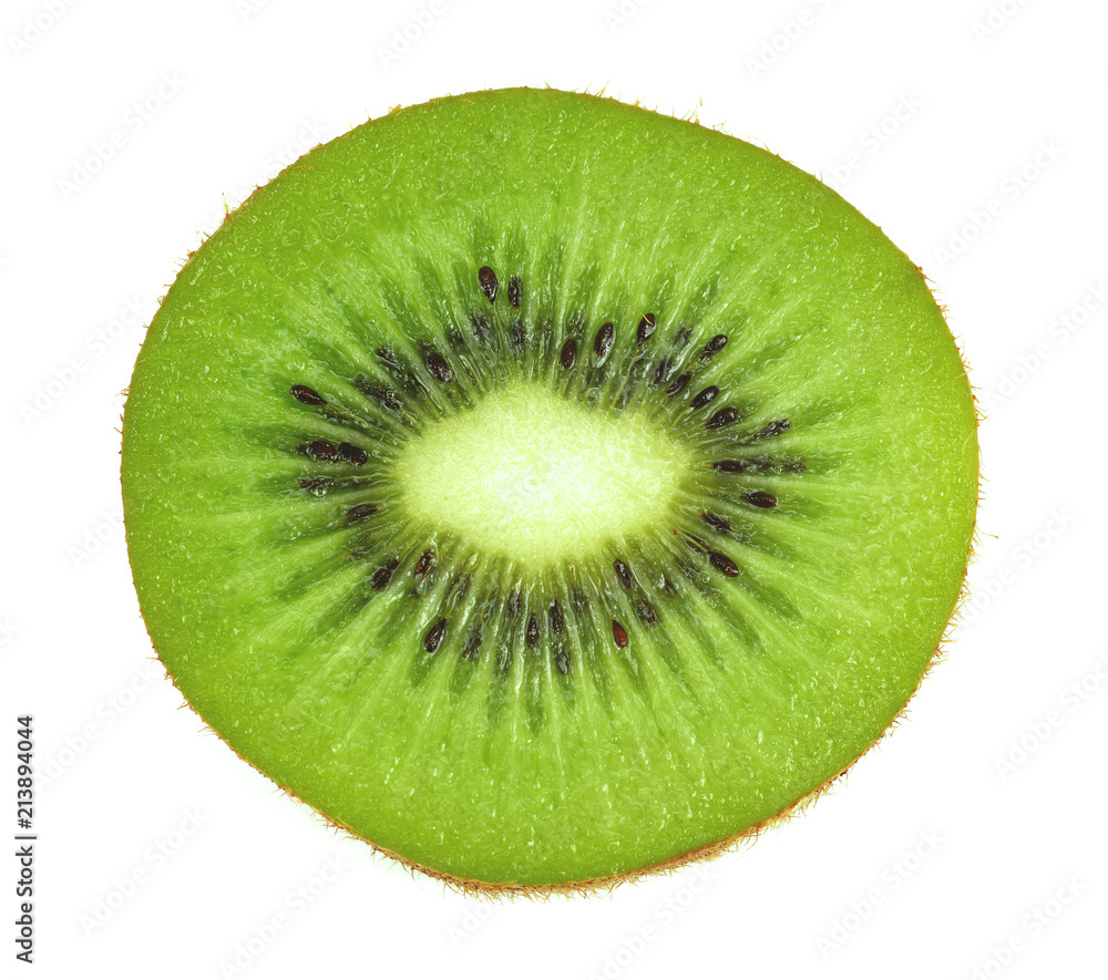Slice of kiwi fruit isolated on white background Slice of kiwi fruit isolated on white background