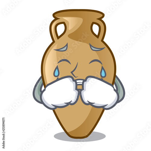 Crying amphora mascot cartoon style