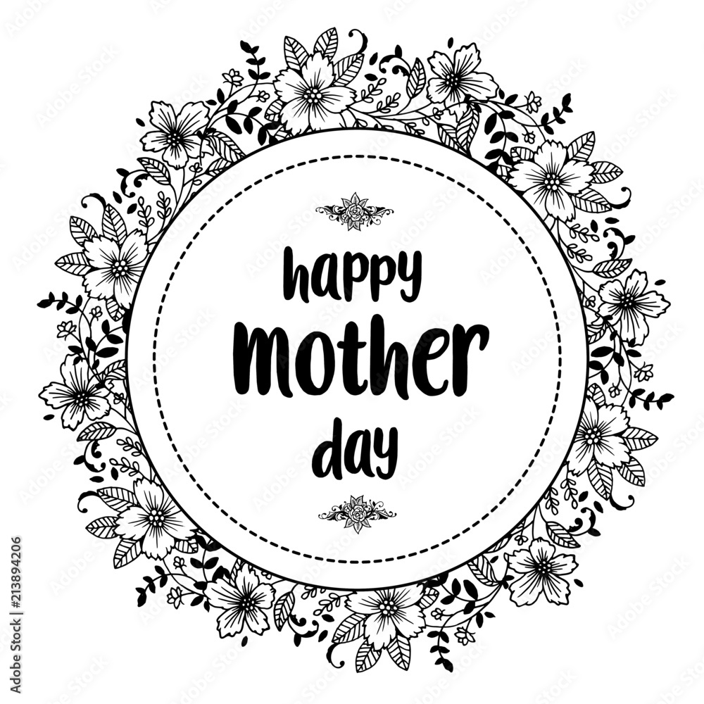 Happy Mothers Day beautiful greeting card vector illustration