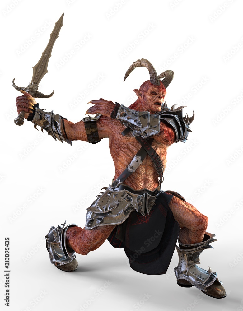 3D illustration demon monster isolated on white background 3D illustration demon monster isolated on white background