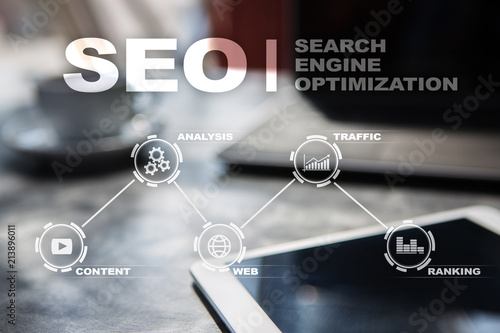 SEO. Search Engine optimization. Digital online marketing andInetrmet technology concept.?