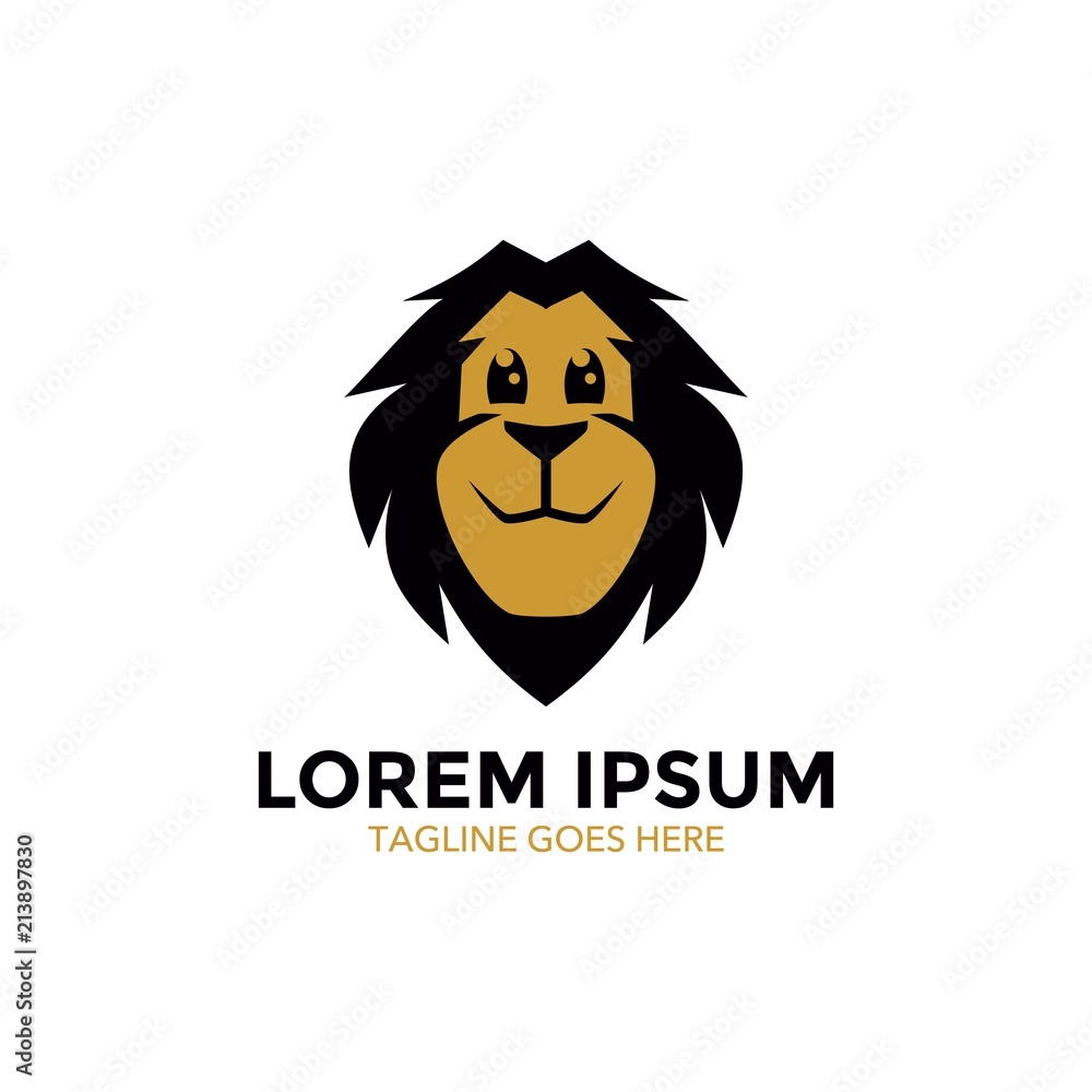 Unique lion logo mascot template. vector. editable. simple shape. minimalist color. memorable Unique lion logo mascot template. vector. editable. simple shape. minimalist color. memorable