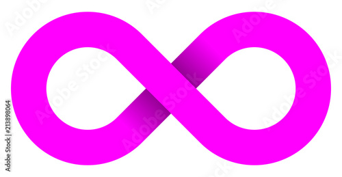 infinity symbol purple - simple with shadow - isolated - vector