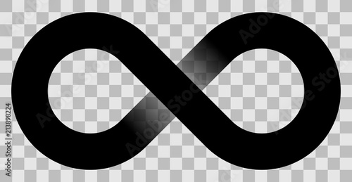 infinity symbol black - simple with transparency eps 10 - isolated - vector