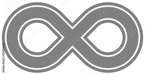 infinity symbol medium gray - outlined - isolated - vector