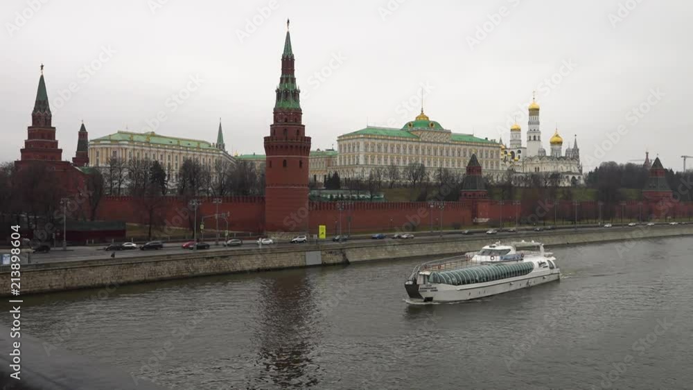 A scenic shot of Moscow Kremlin. The shot is steady. A scenic shot of Moscow Kremlin. The shot is steady.