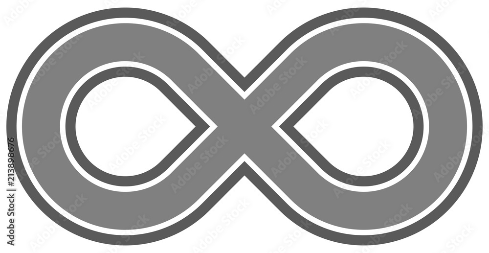 infinity symbol medium gray - outlined - isolated - vector infinity symbol medium gray - outlined - isolated - vector