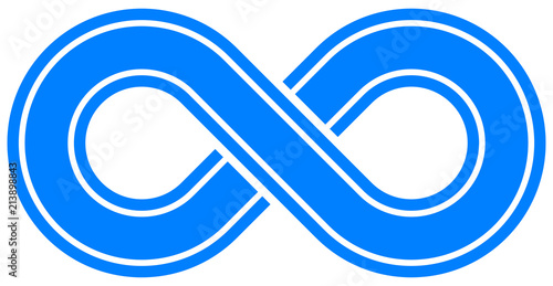 infinity symbol blue - outlined with discontinuation - isolated - vector