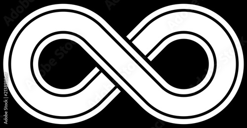 infinity symbol white - outlined with discontinuation - isolated - vector