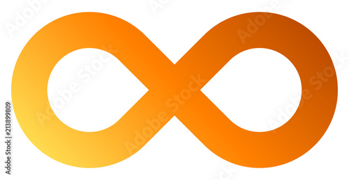 infinity symbol orange - gradient standard - isolated - vector
