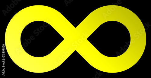 infinity symbol yellow - gradient standard - isolated - vector