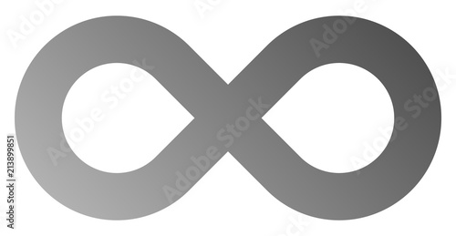 infinity symbol gray - gradient standard - isolated - vector