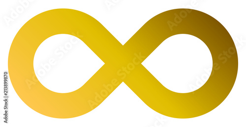 infinity symbol golden - gradient standard - isolated - vector