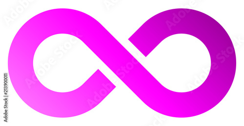 infinity symbol purple - gradient with discontinuation - isolated - vector