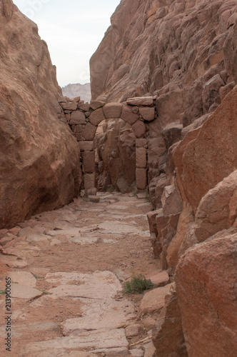 Stone footpath between hills  Sinai Mountains