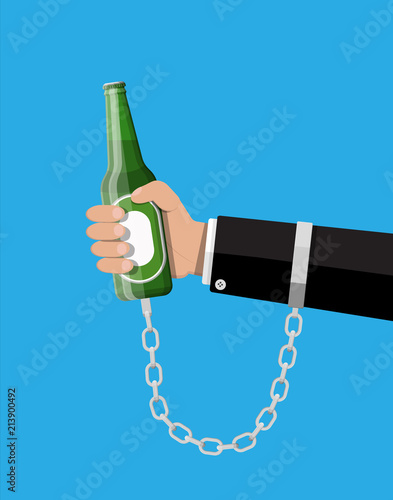 Concept of alcohol addicted.