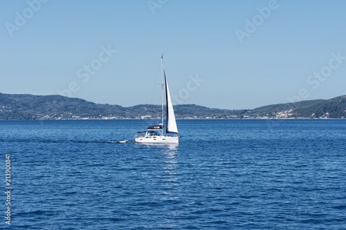Sailboat on Mediterranean Sea