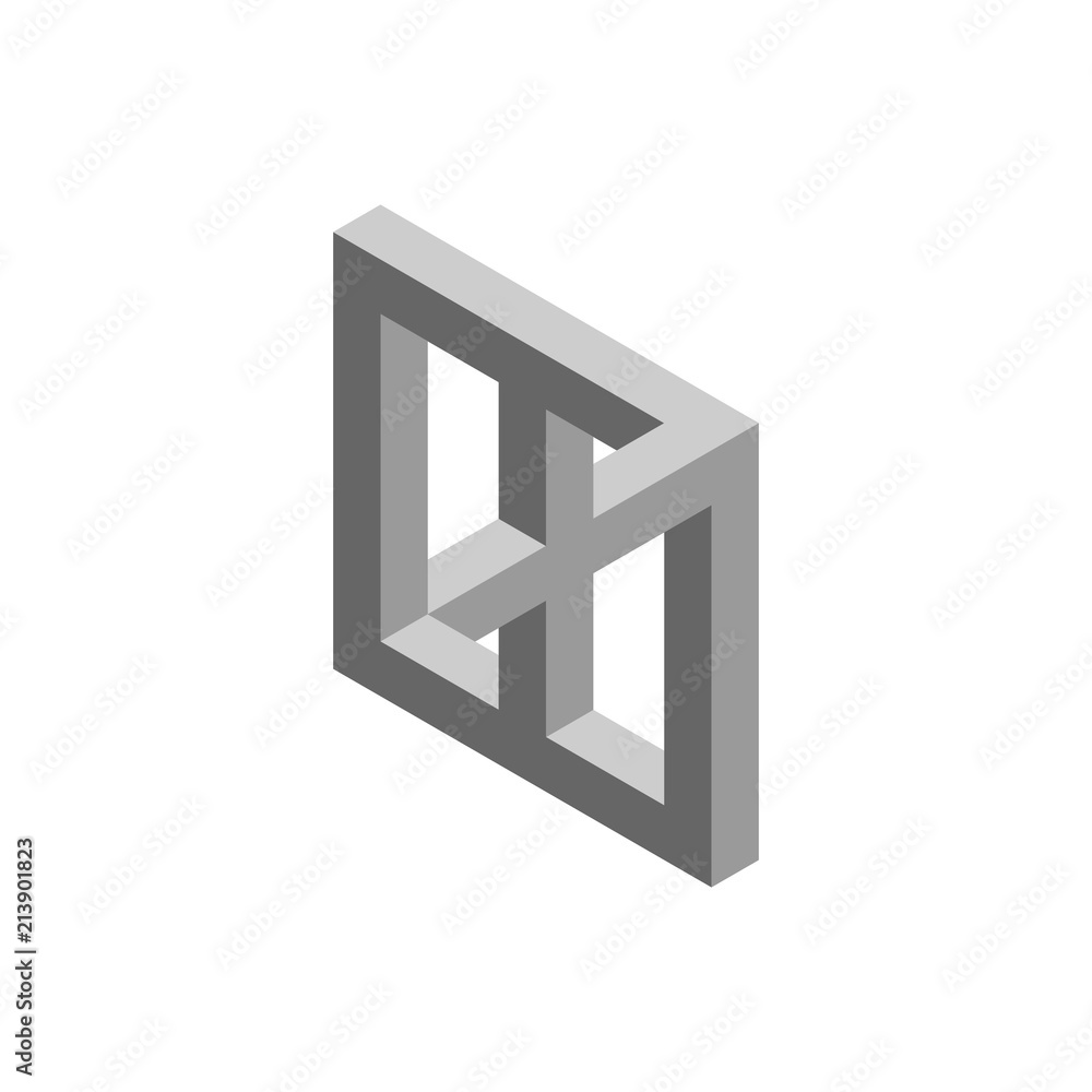Impossible object. Isolated on white background. 3d Vector illustration. Impossible object. Isolated on white background. 3d Vector illustration.