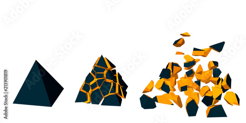 Stages of explosion of pyra...