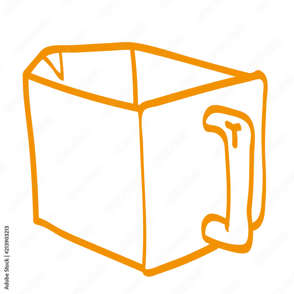 Handgezeichnete Schütte in orange Handgezeichnete Schütte in orange