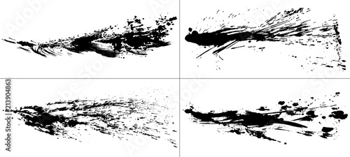 書道　しぶき　毛筆イラスト