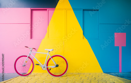 Fototapeta Rower z pastelowym tłem