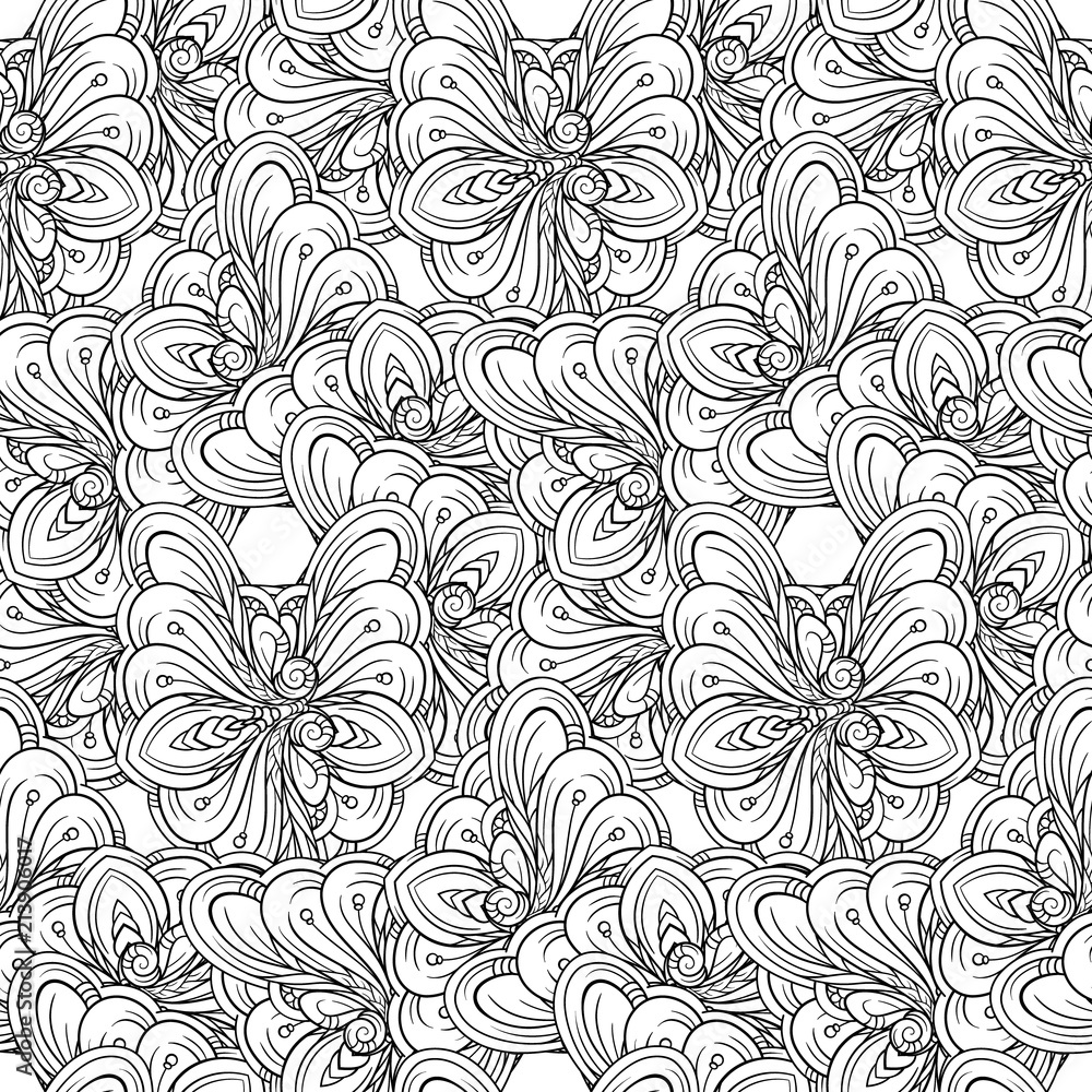 Black and white abstract seamless pattern. Black and white abstract seamless pattern.