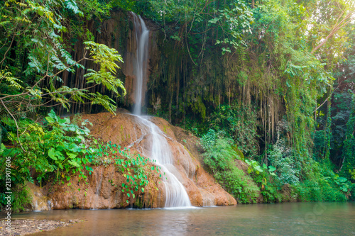 beautiful waterfall in rainforest at Phu sang Falls Phoyao, Thailand