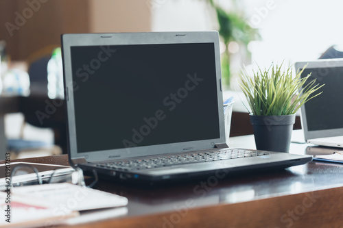 laptop in the modern office