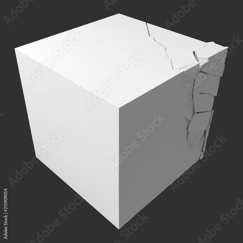 vector illustration of exploding cube