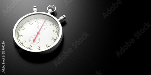 Stopwatch, timer, analogue isolated on white background. 3d illustration