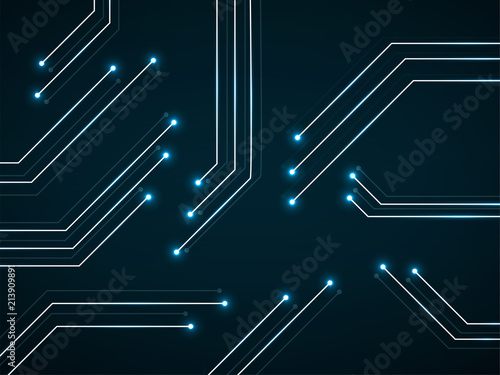 Abstract technology neon circuit board. Vector background