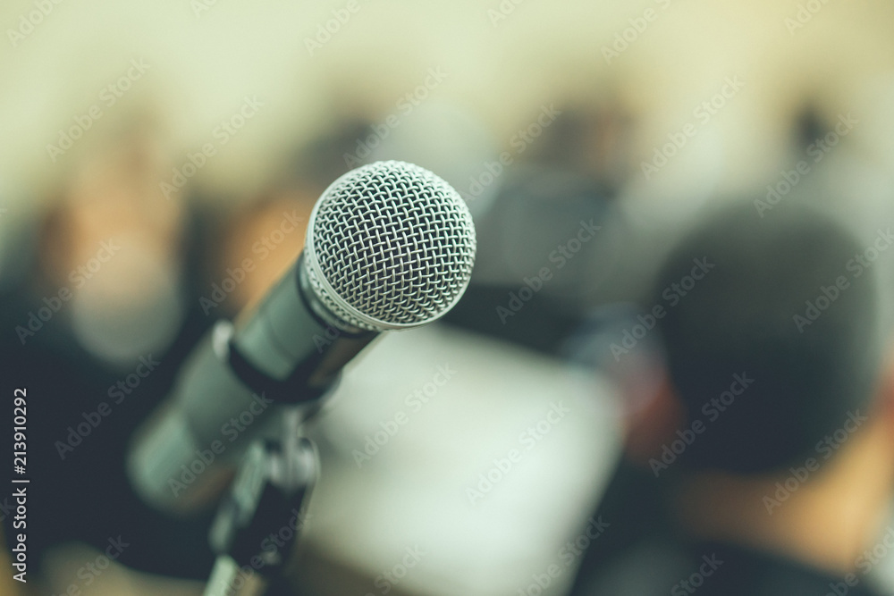 Microphone in meeting room for a conference Microphone in meeting room for a conference