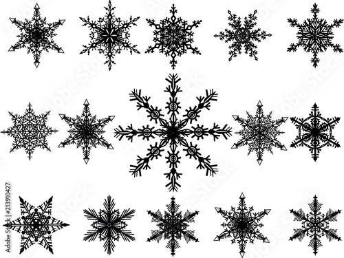 fifteen black snowflakes collection