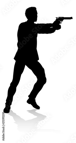 Action Movie Shoot Out Person Silhouette