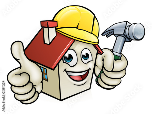 House Construction Worker Cartoon Character