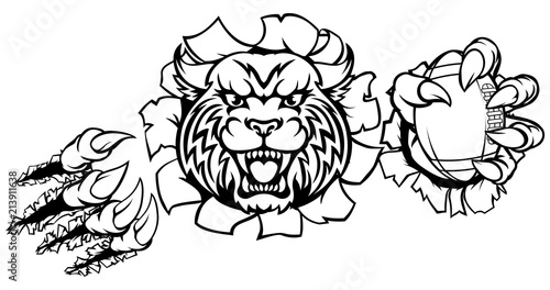Wildcat American Football Mascot