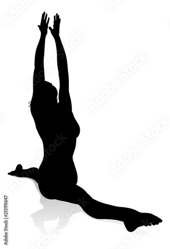 Yoga Pilates Pose Woman Silhouette