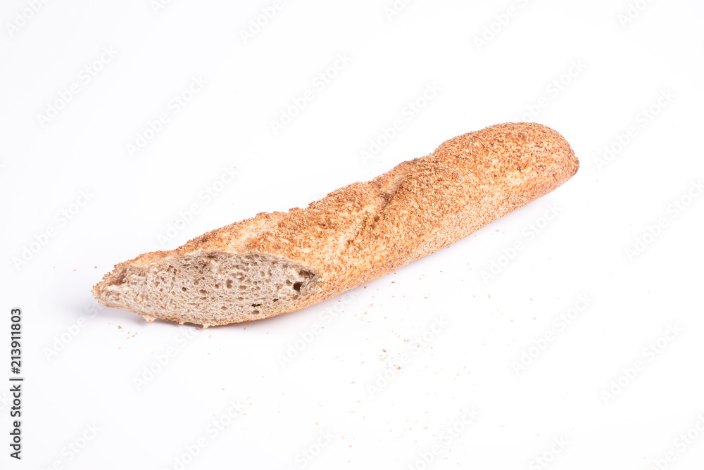 Bread baguette isolated on white background. Bread baguette isolated on white background.