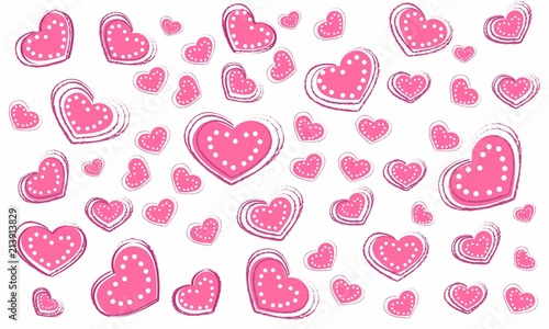 Fondo de corazones de colores con lunares.