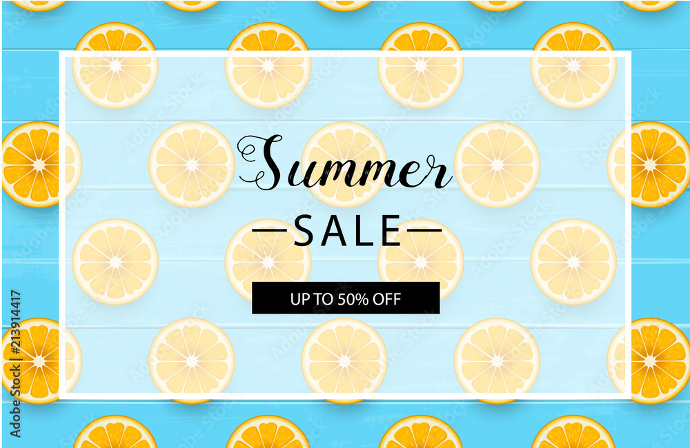 Summer sale background layout for banners. Vector illustration.