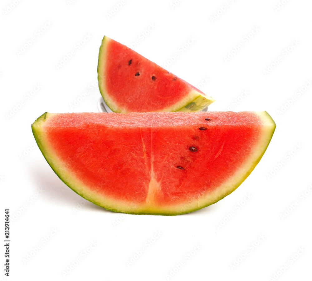 Fresh organic watermelon on white