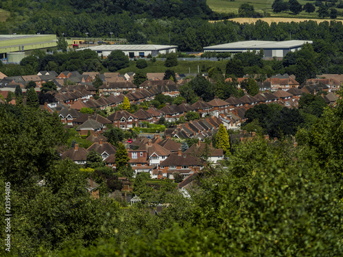 aerial view of suburbs - Birmingham England UK
